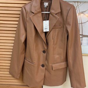 A NEW DAY FAUX LEATHER BLAZER. Caramel color.